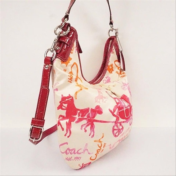 COACH F14891 HORSE & CARRIAGE PLEATED 2-WAY HOBO - Picture 3 of 14